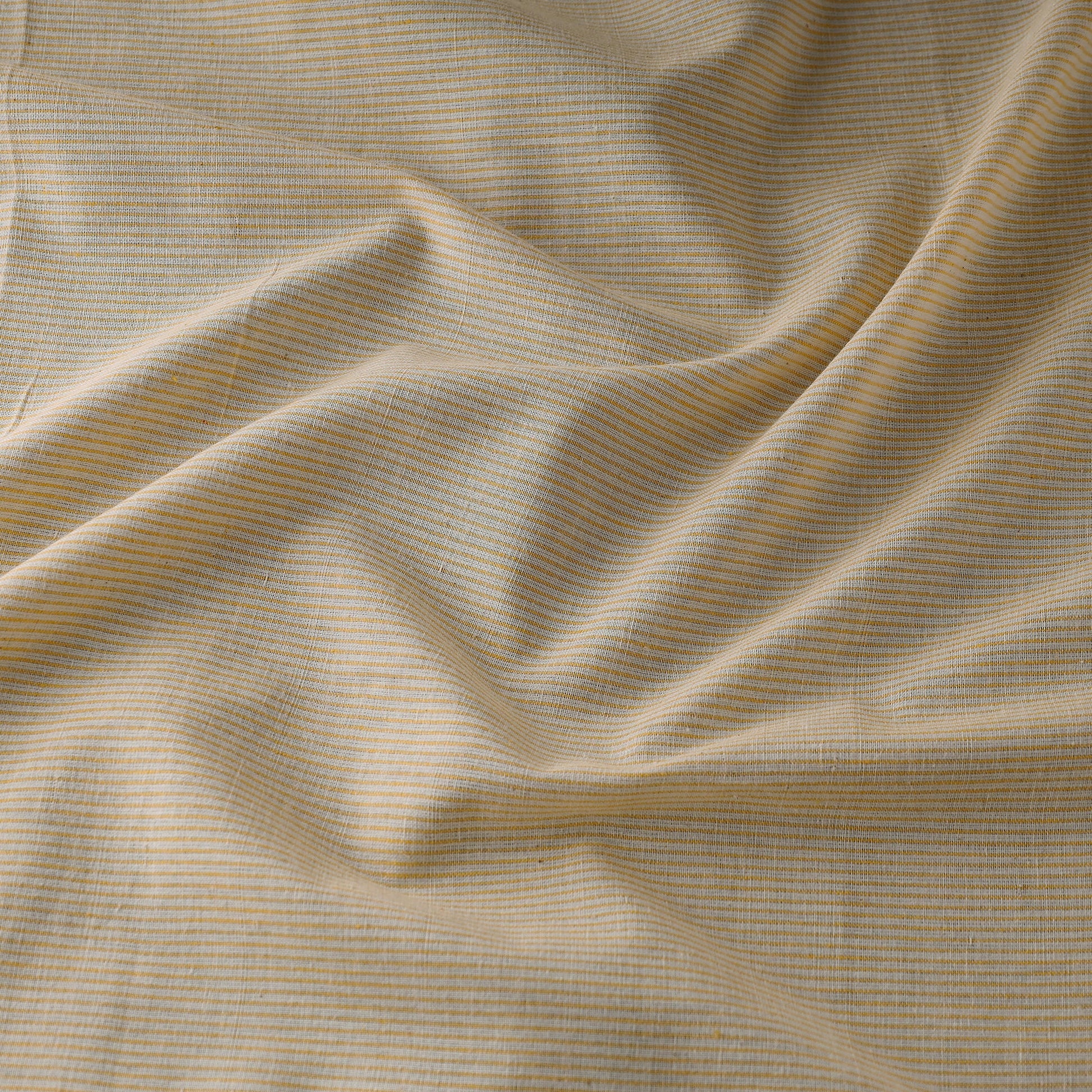Beige - Baragaon Pre Washed Handloom Striped Cotton Fabric