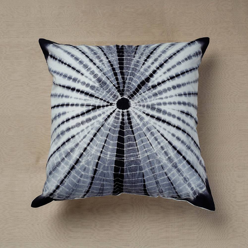 Black - Tie & Dye Cotton Shibori Cushion Cover