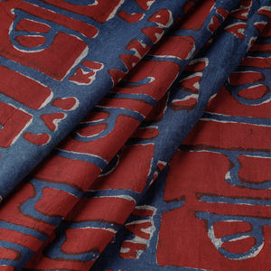 बोल Ki Lab Azad Hain Tere - Blue Bindaas Block Print Cotton Fabric 01