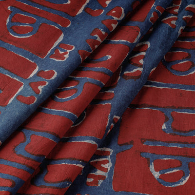 बोल Ki Lab Azad Hain Tere - Blue Bindaas Block Print Cotton Fabric 01