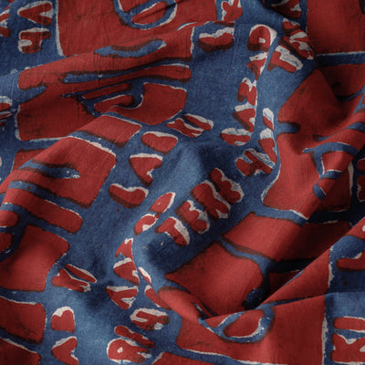 बोल Ki Lab Azad Hain Tere - Blue Bindaas Block Print Cotton Fabric 01