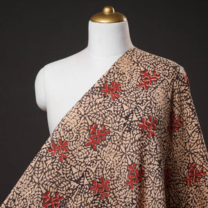 Beige - Bindaas Block Printed Natural Dyed Cotton Fabric