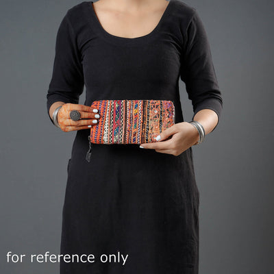 Beige - Banjara Vintage Embroidery Mirror Work Wallet