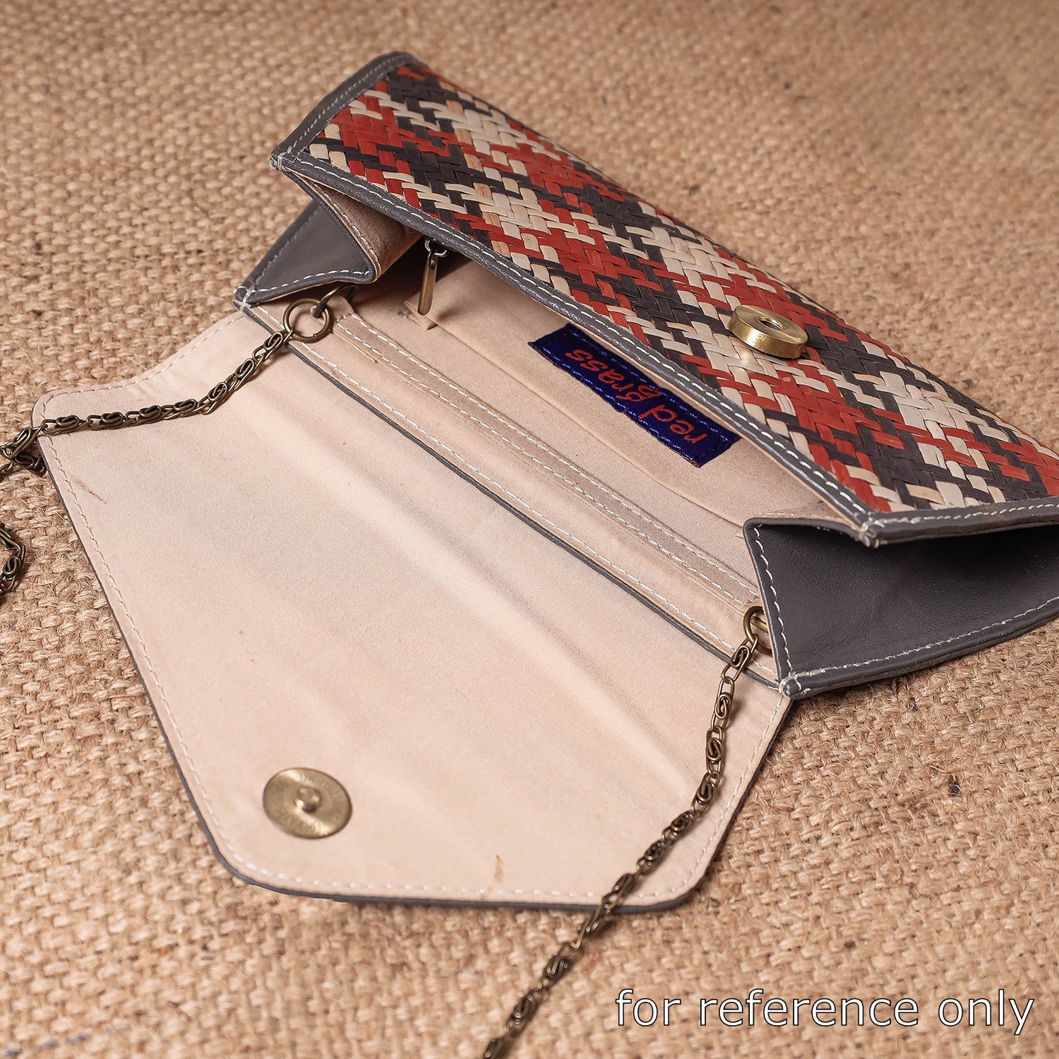 Beige - Sitalpati शीतल पाटी Grass Handwoven Sling Bag with Leather Flap