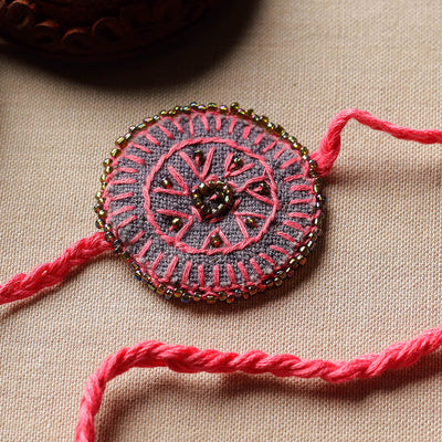 Beads & Thread Embroidered Reusable Rakhi by Neeli Titlee 67