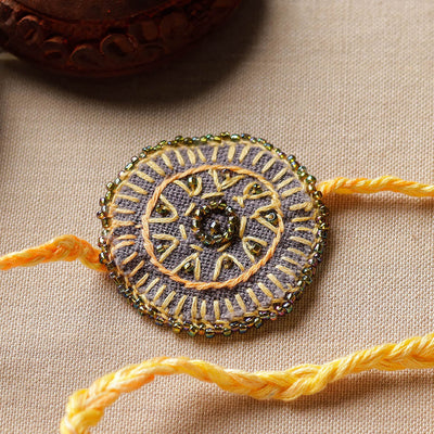 Beads & Thread Embroidered Reusable Rakhi by Neeli Titlee 68
