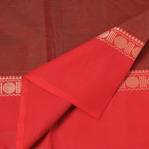 Brown - Kanchipuram Cotton Fabric with Thread Border
