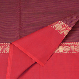 Brown - Kanchipuram Cotton Fabric with Thread Border