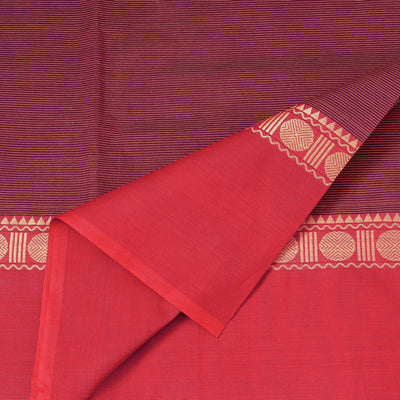 Brown - Kanchipuram Cotton Fabric with Thread Border