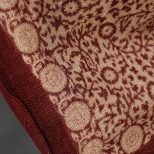 Brown - Bagh Block Printed Natural Dyed Woolen Muffler (61 in)