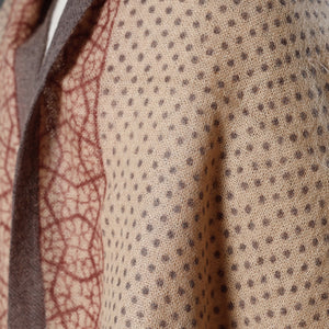 Beige - Bagh Block Printed Natural Dyed Woolen Muffler (61 in)
