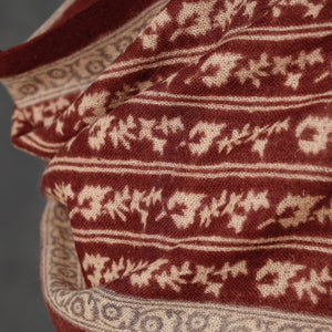 Brown - Bagh Block Printed Natural Dyed Woolen Muffler (61 in)