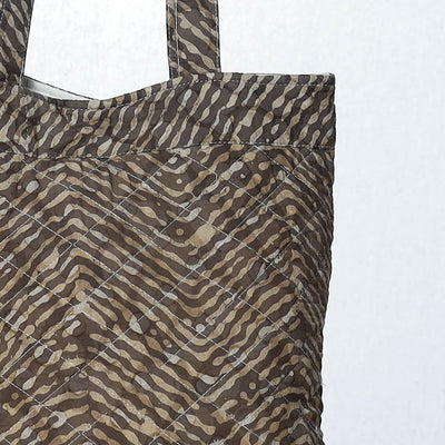 Brown - Handcrafted Quilted Bagru Block Printed Shoulder Bag