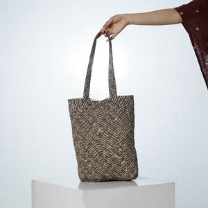 Brown - Handcrafted Quilted Bagru Block Printed Shoulder Bag
