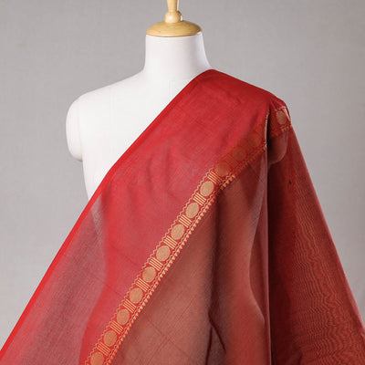 Brown - Kanchipuram Cotton Fabric with Thread Border