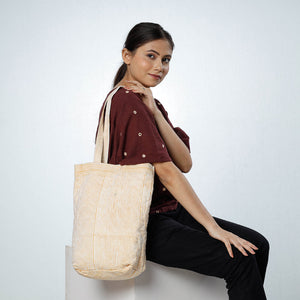 Brown - Handcrafted Quilted Bagru Block Printed Shoulder Bag