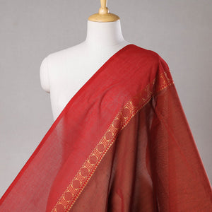 Brown - Kanchipuram Cotton Fabric with Thread Border