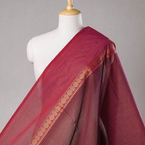 Brown - Kanchipuram Cotton Fabric with Thread Border