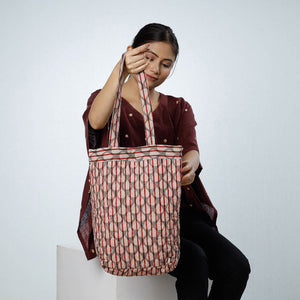 Brown - Handcrafted Quilted Bagru Block Printed Shoulder Bag