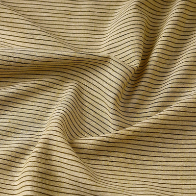 Brown - Baragaon Pre Washed Handloom Striped Cotton Fabric