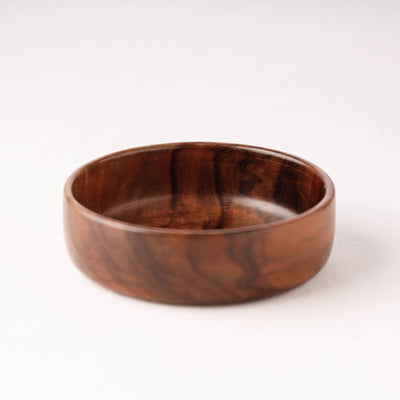 Brown - Handcrafted Sheesham Wooden Bowl