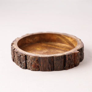 Brown - Handcrafted Mango Wooden Bowls (set of 3)