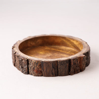 Brown - Handcrafted Mango Wooden Bowls (set of 3)