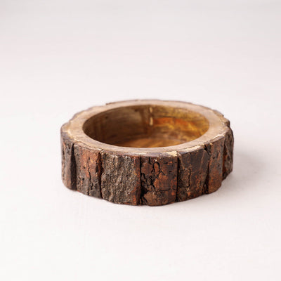 Brown - Handcrafted Mango Wooden Bowls (set of 3)