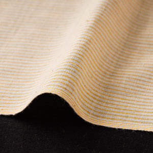 Beige - Baragaon Pre Washed Handloom Striped Cotton Fabric