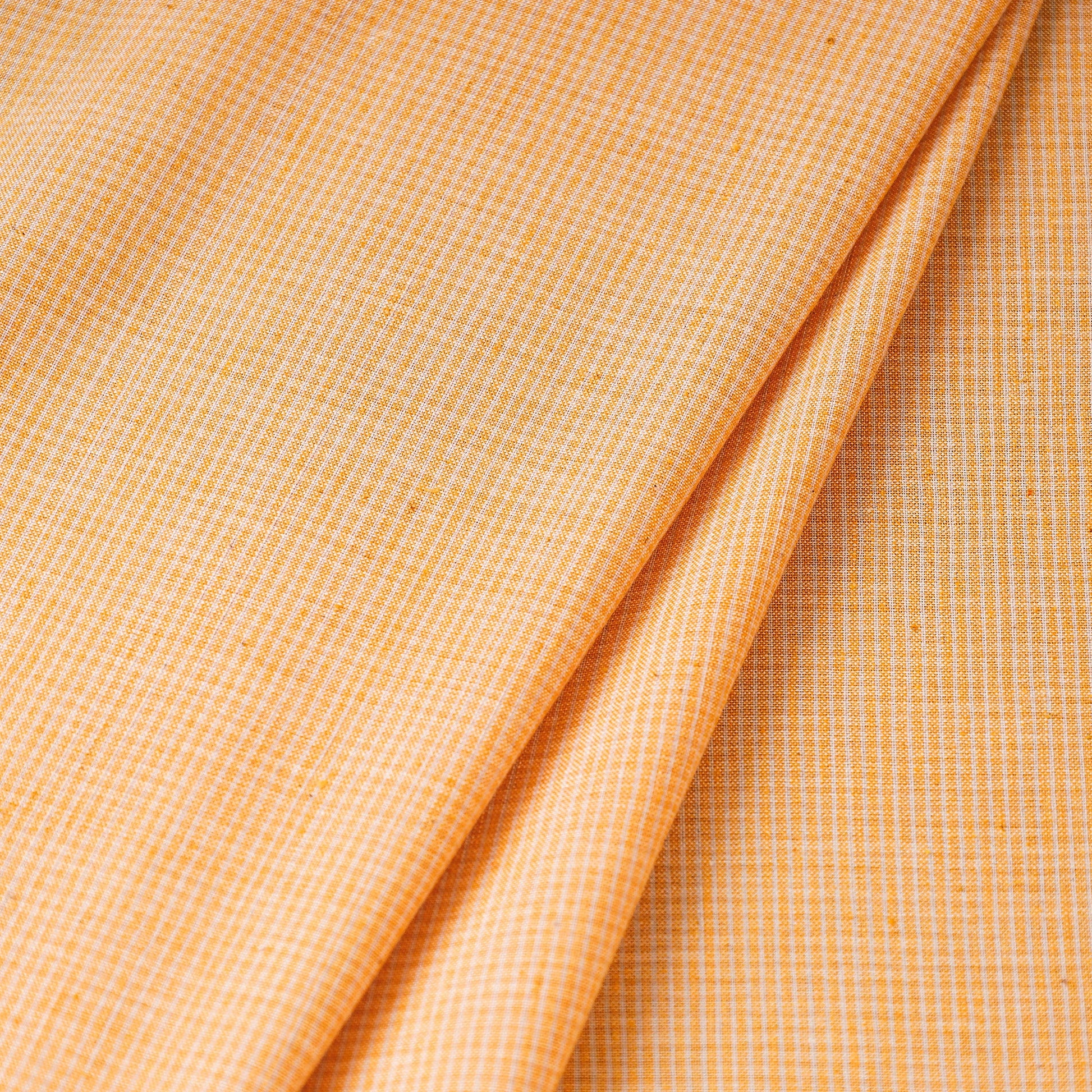 Brown - Baragaon Pre Washed Handloom Striped Cotton Fabric