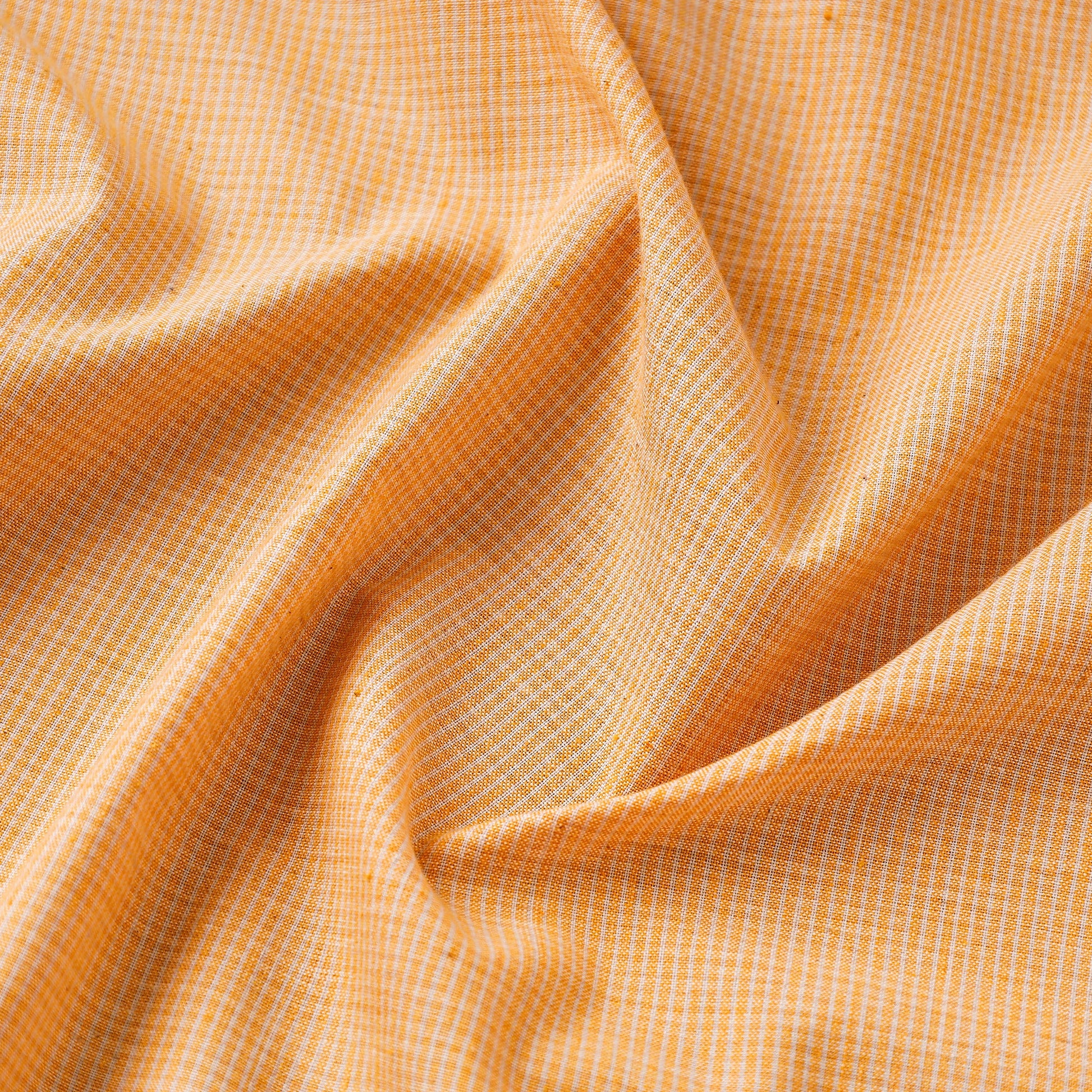 Brown - Baragaon Pre Washed Handloom Striped Cotton Fabric