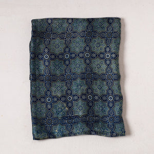Blue - Ajrakh Block Printed Modal Silk Precut fabric