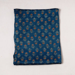 Blue - Ajrakh Block Printed Modal Silk Precut fabric