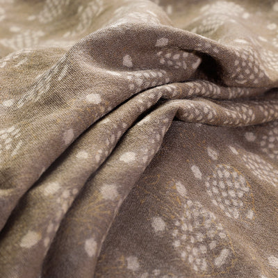 Brown - Kutchi Woolen Akola Hand Block Printed Fabric
