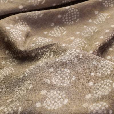 Brown - Kutchi Woolen Akola Hand Block Printed Fabric