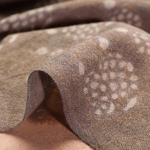 Brown - Kutchi Woolen Akola Hand Block Printed Fabric