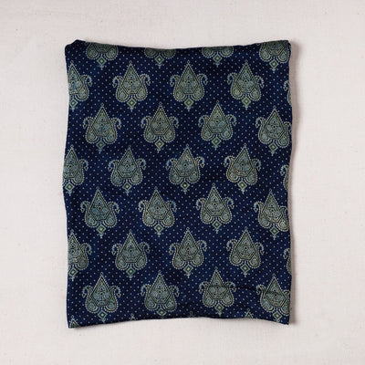 Blue - Ajrakh Block Printed Modal Silk Precut fabric