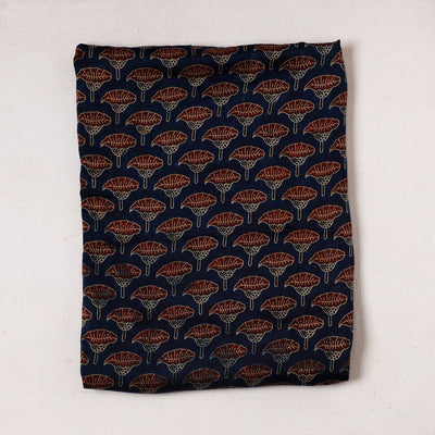 Blue - Ajrakh Block Printed Modal Silk Precut fabric