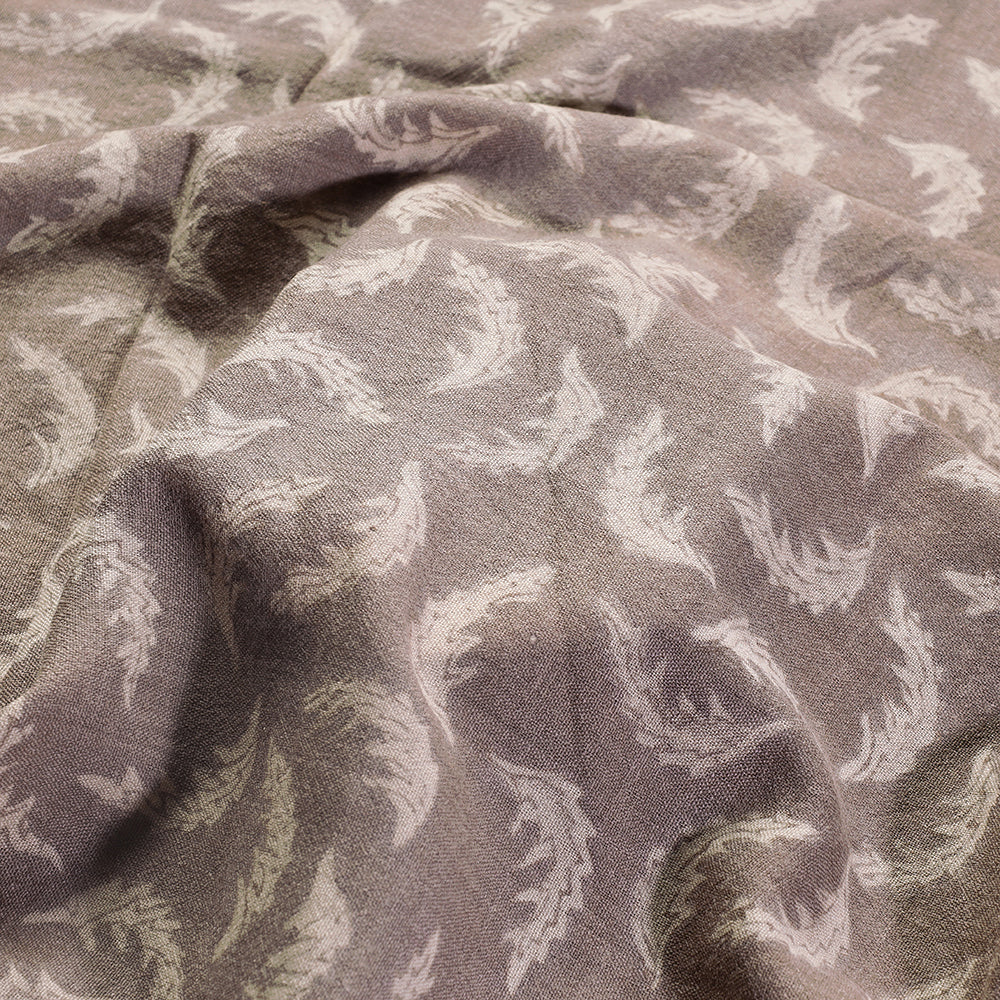Brown - Kutchi Woolen Akola Hand Block Printed Fabric