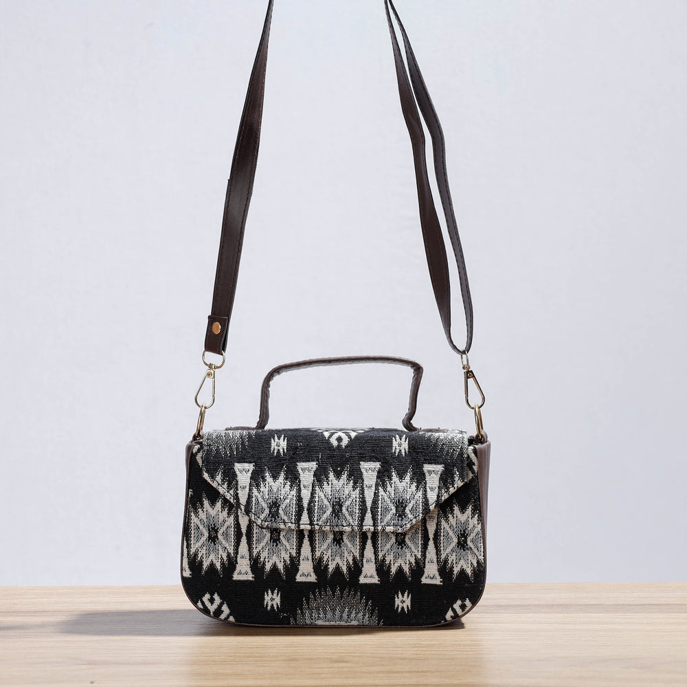 Black - Kutch Handcrafted Woven Cotton Sling Bag