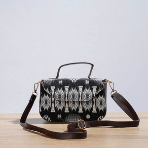 Black - Kutch Handcrafted Woven Cotton Sling Bag