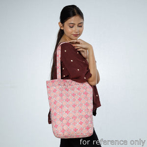 Brown - Handcrafted Quilted Sanganeri Block Printed Shoulder Bag