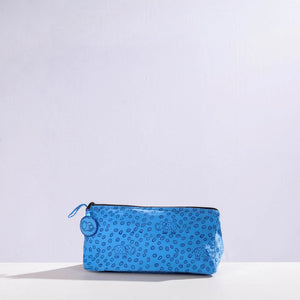 Blue - Hand Block Print Cotton Toilet Pouch
