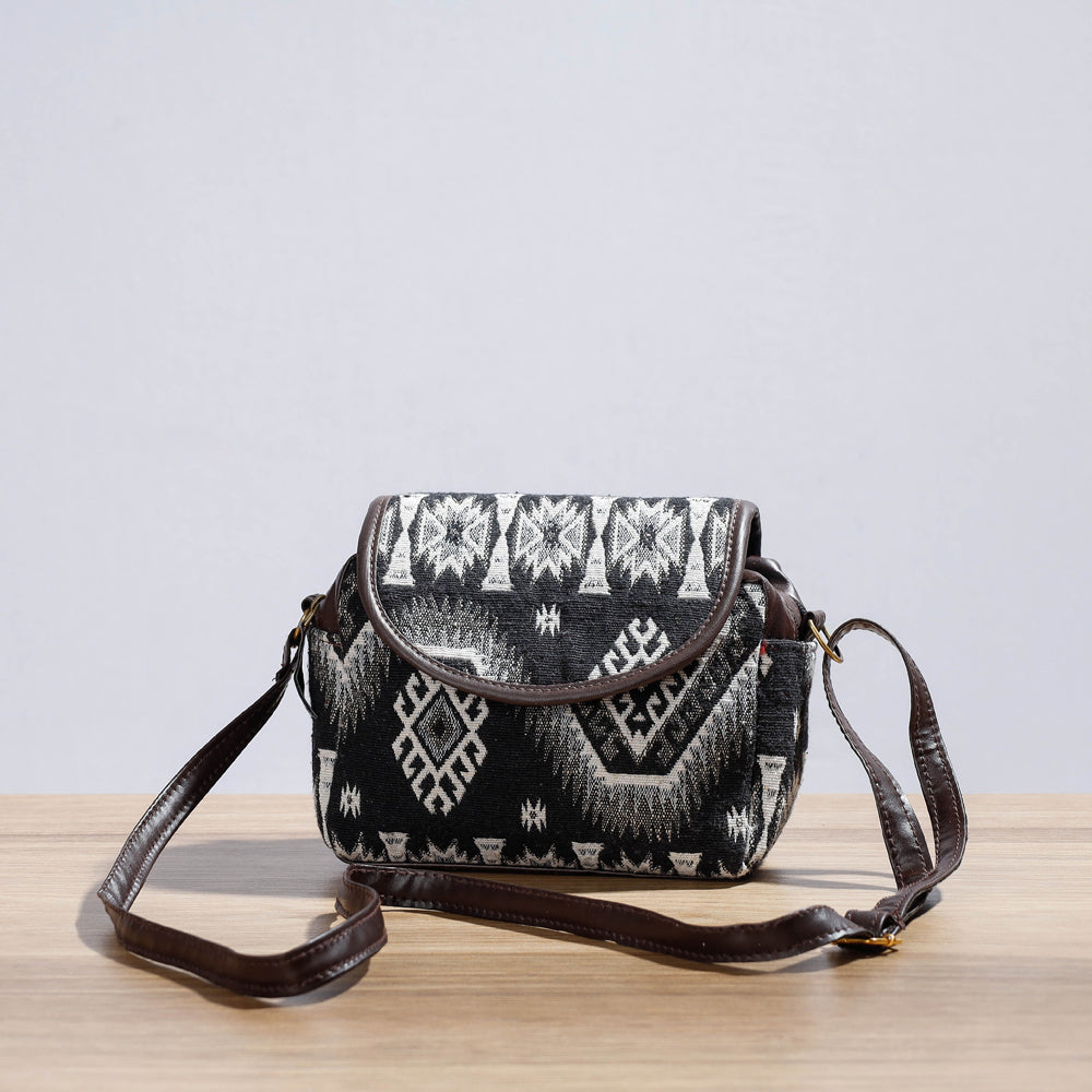 Black - Kutch Handcrafted Woven Cotton Cross Body Bag