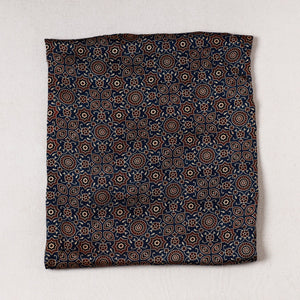 Blue - Ajrakh Block Printed Modal Silk Precut fabric - (1 meter)