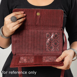 Brown - Handpainted Kalamkari Natural Dyed Ghicha Silk Sling Bag