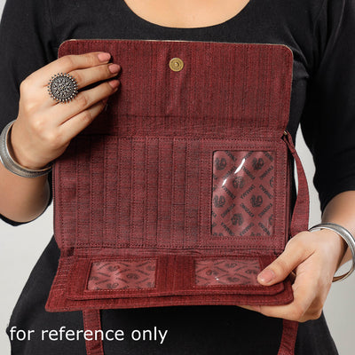 Brown - Handpainted Kalamkari Natural Dyed Ghicha Silk Sling Bag