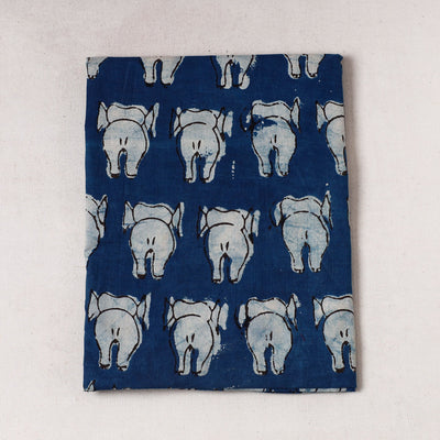 Blue - Bindaas Block Printing Natural Dyed Cotton Precut Fabric