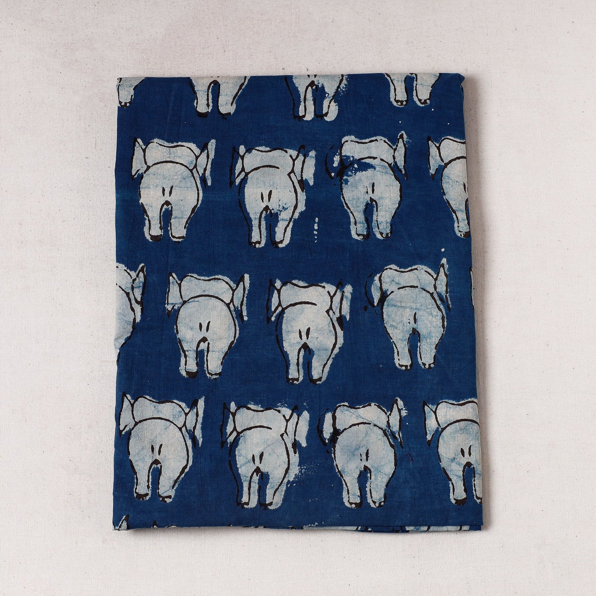 Blue - Bindaas Block Printing Natural Dyed Cotton Precut Fabric