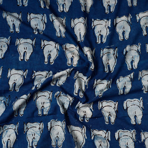 Blue - Bindaas Block Printing Natural Dyed Cotton Precut Fabric